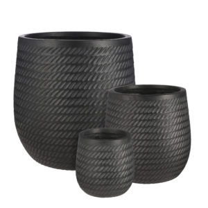 Corda Round outdoor pot black in 3 sizes