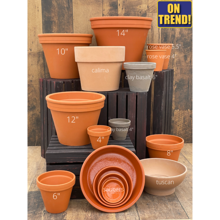 Terracotta Standard Clay Pots & Saucers TERRA Greenhouses
