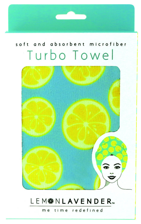 Lemon Lavender Turbo Towel lemons