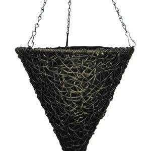 Twisted Poly Weave Cone Hanging Basket