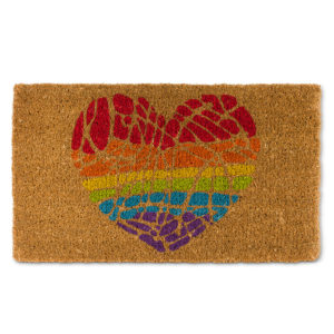 heart rainbow mat
